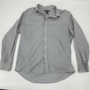 MICHAEL KORS Geo Print Tailored Classic Fit Long Sleeve Button Up Shirt Size XL